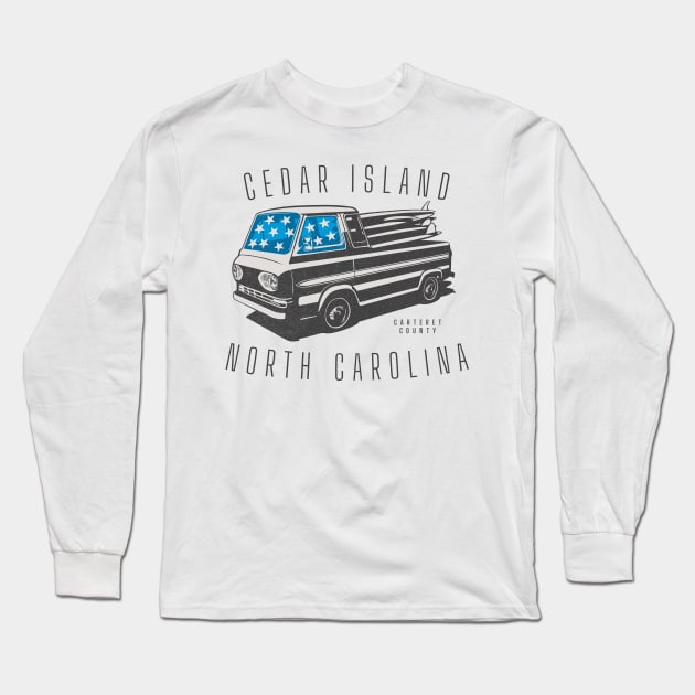 Cedar Island Summertime Vacationing in NC Long Sleeve T-Shirt by Contentarama